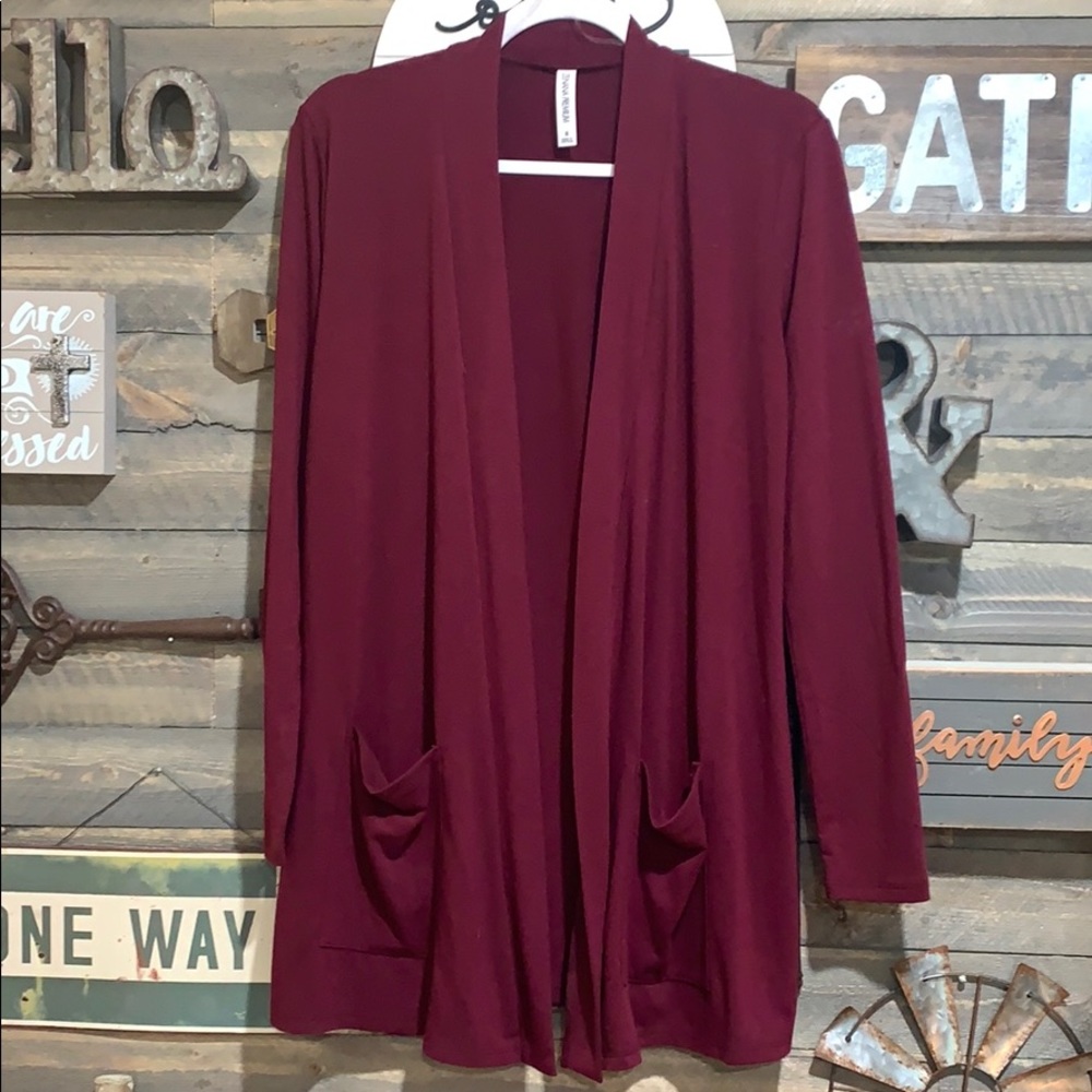 Burgundy cardigan